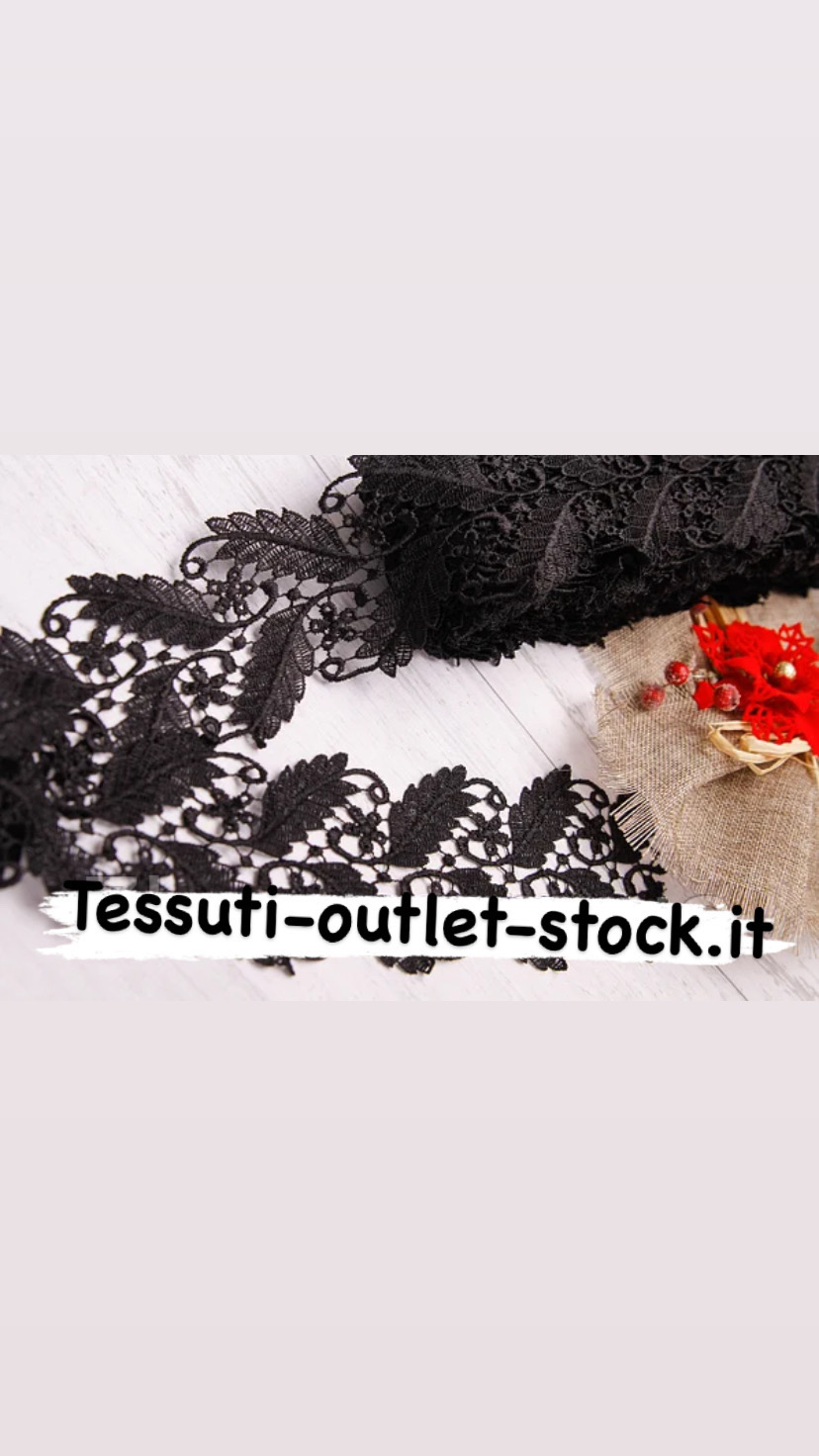 Pizzo macramè (guipure) / colore nero / larghezza 7,5 cm / ordine da 1 m 0650