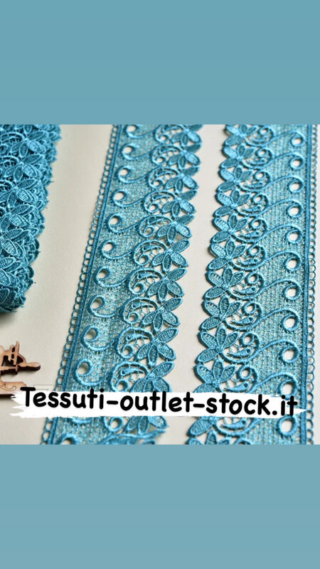 Pizzo macramè (guipure) / colore acquamarina / larghezza 7 cm / ordine da 1 m. 0540