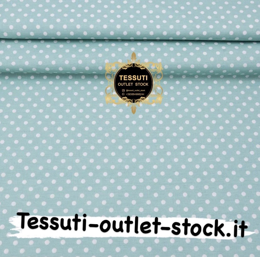 Popeline con Pois 6 mm, fondo - menta polvere, larghezza 240 cm (№3063)