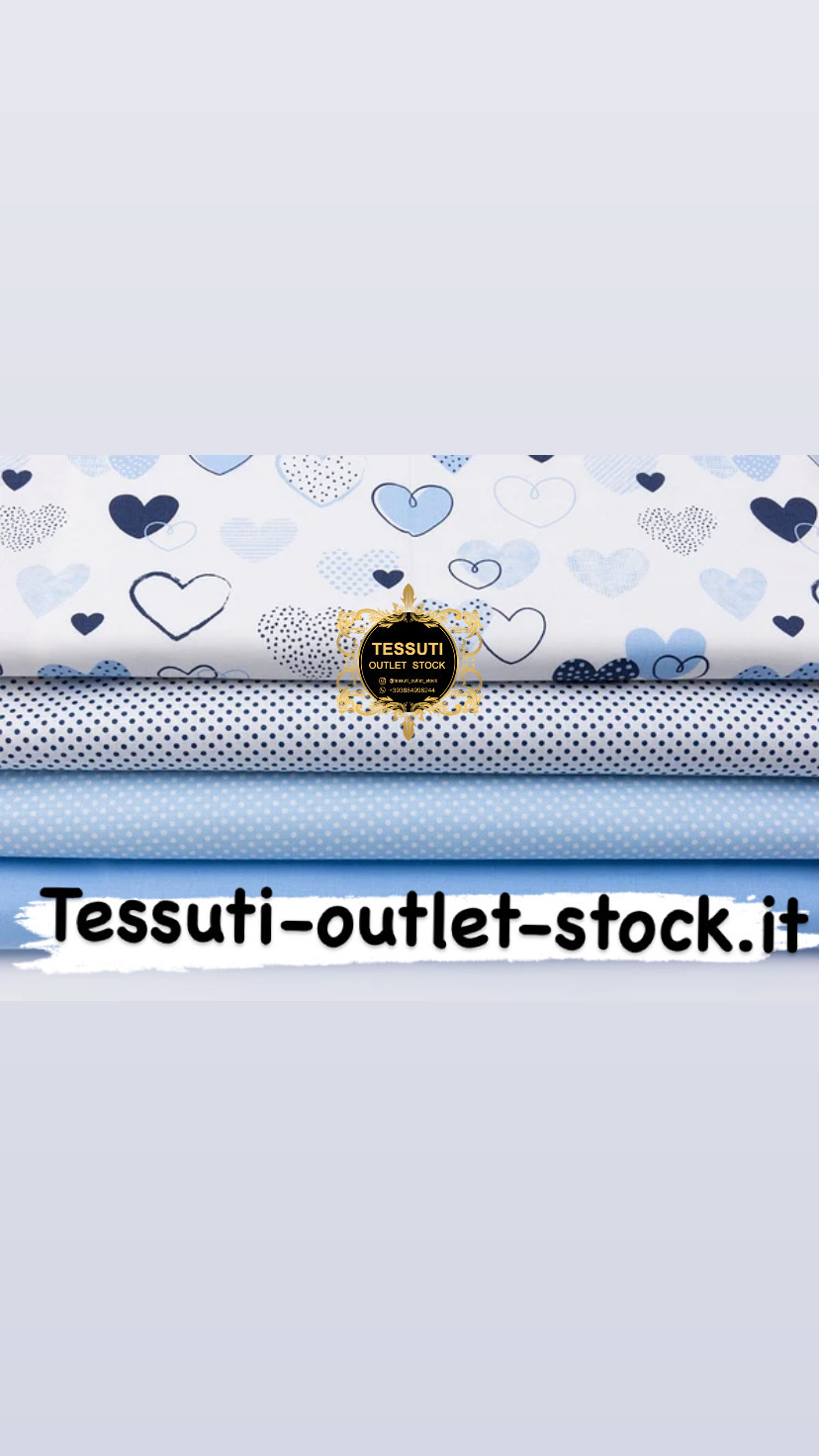 Set di tessuti 40 * 40 cm da 4 pezzi &quot;Cuori blu dipinti&quot; №194