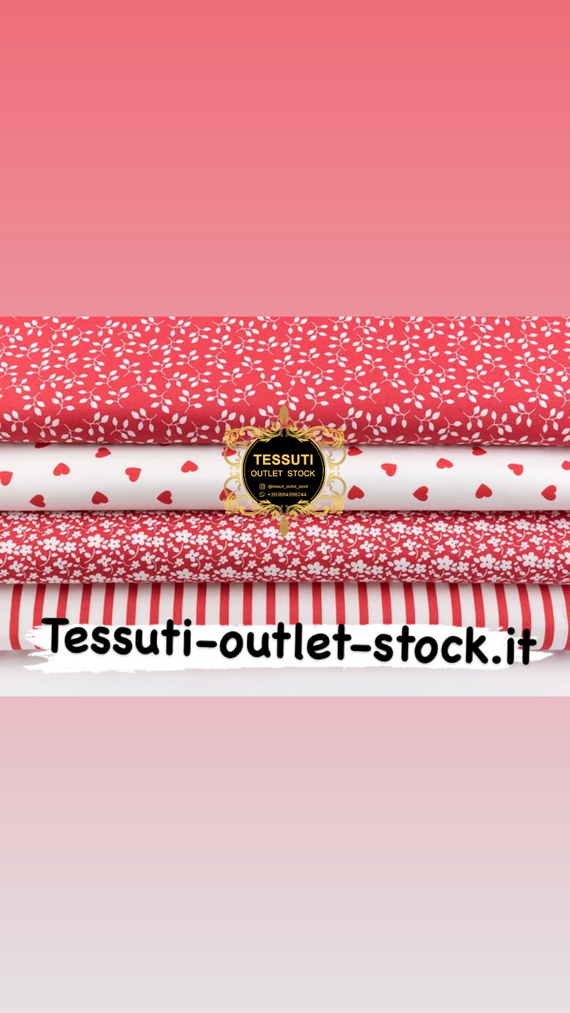 Set di tessuti da 4 pezzi &quot;Piccoli fiori e cuori&quot; di colore bianco-rosso di 40 * 40 cm  НТ-164