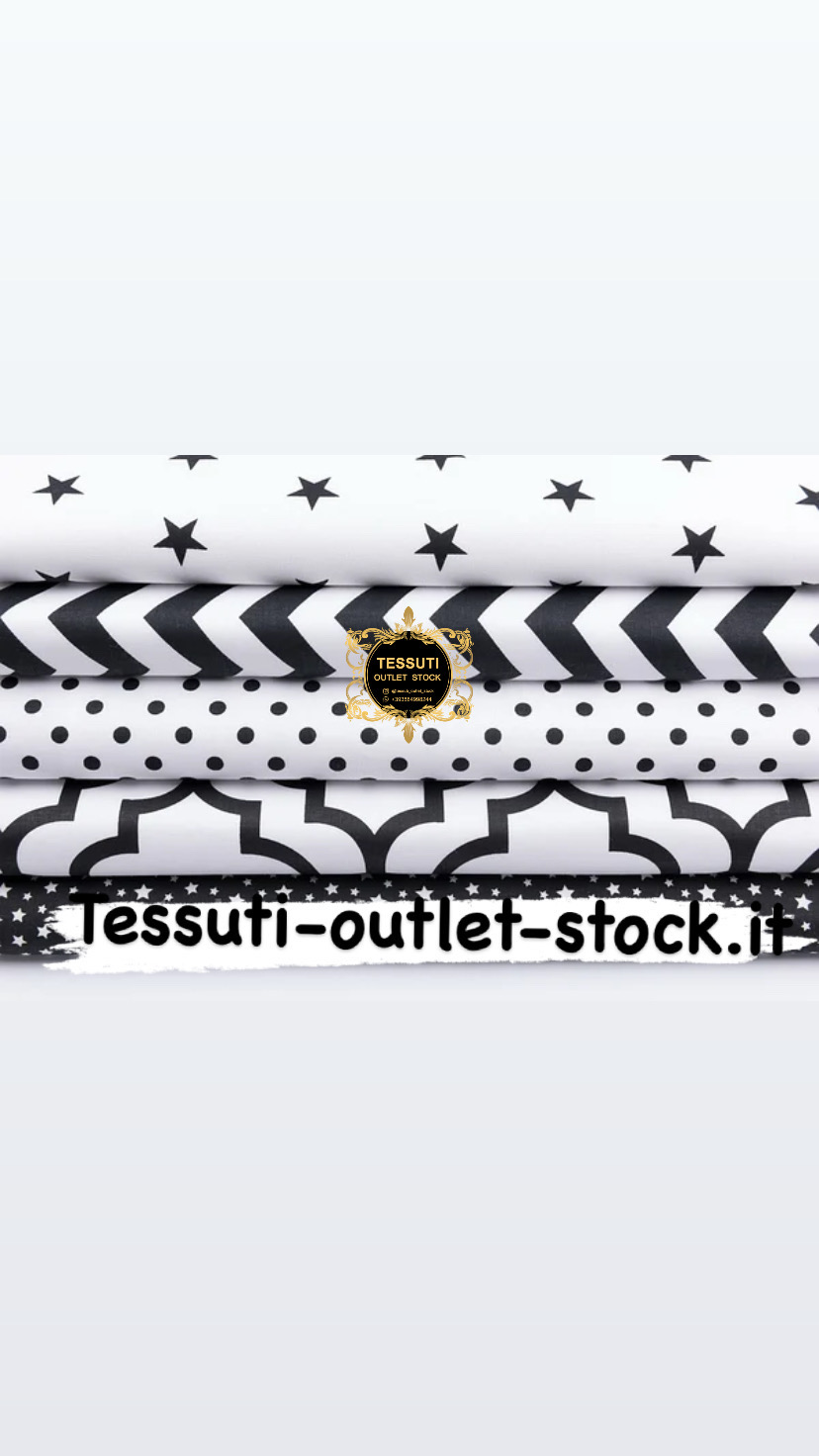 Set di tessuti da 5 pezzi &quot;diamanti traforati, stelle e zigzag&quot; di colore bianco e nero di 40 * 40 cm