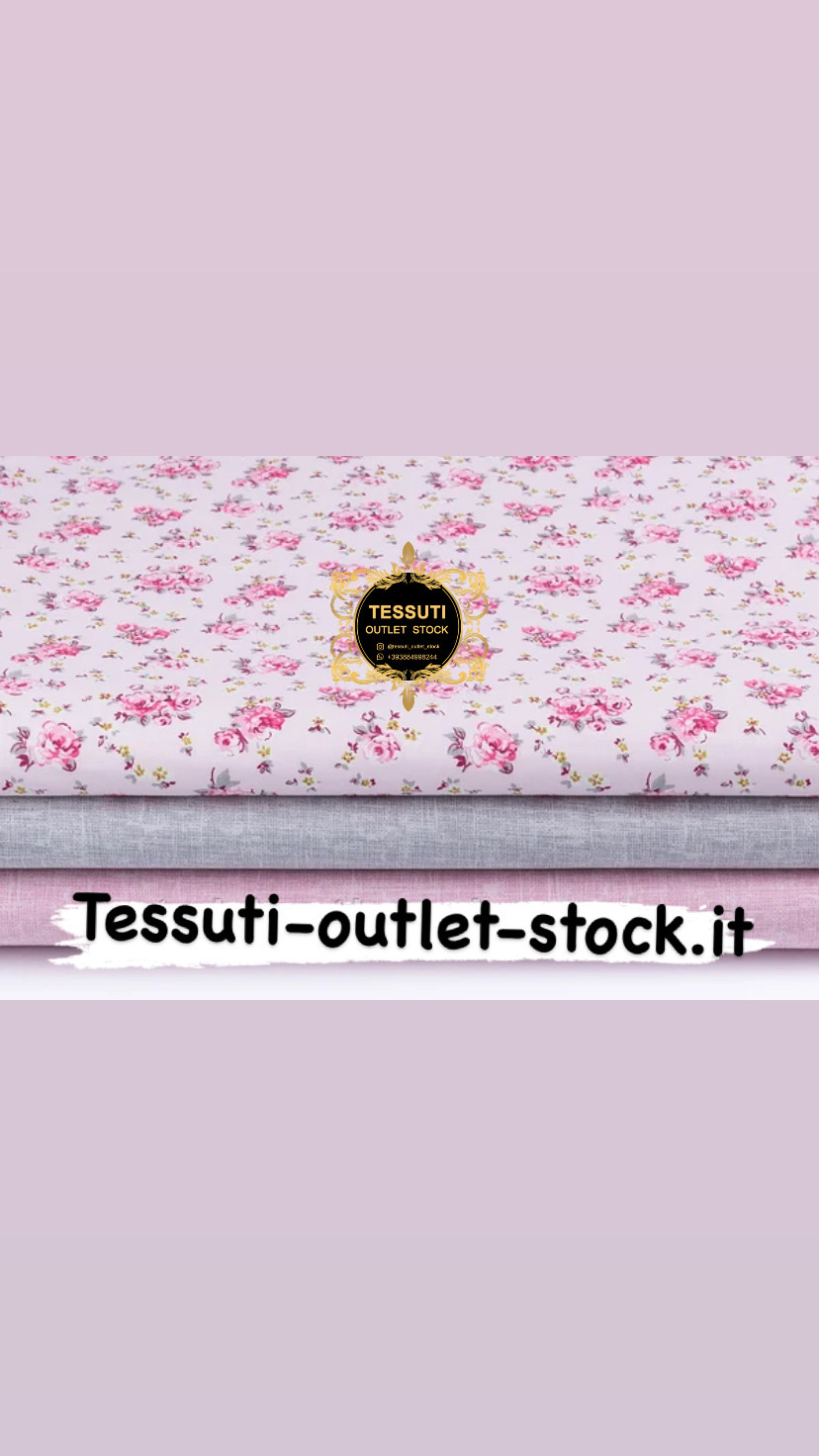 Set di tessuti di cotone 40 * 40 cm con 3 pezzi &quot;Rose su rosa e un tappetino&quot; №216