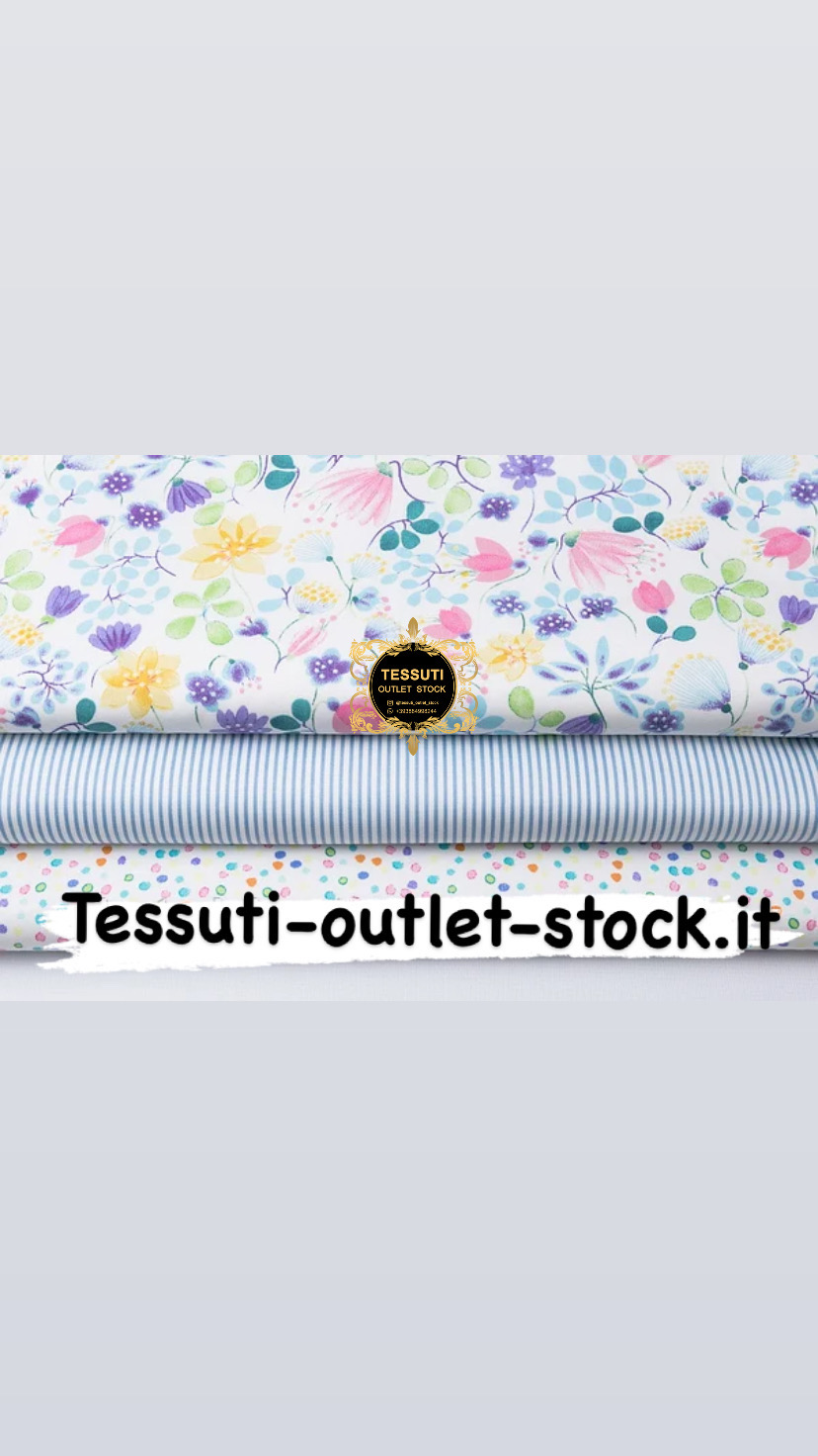 Set di tessuti in raso 40 * 40 cm da 3 pezzi &quot;Caleidoscopio di fiori e macchie&quot; №238