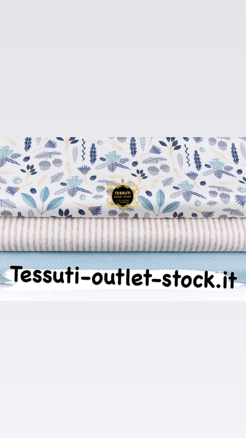 Set di tessuti in raso 40 * 40 cm da 3 pezzi &quot;Fiori turchesi, pois e una striscia beige&quot; №213