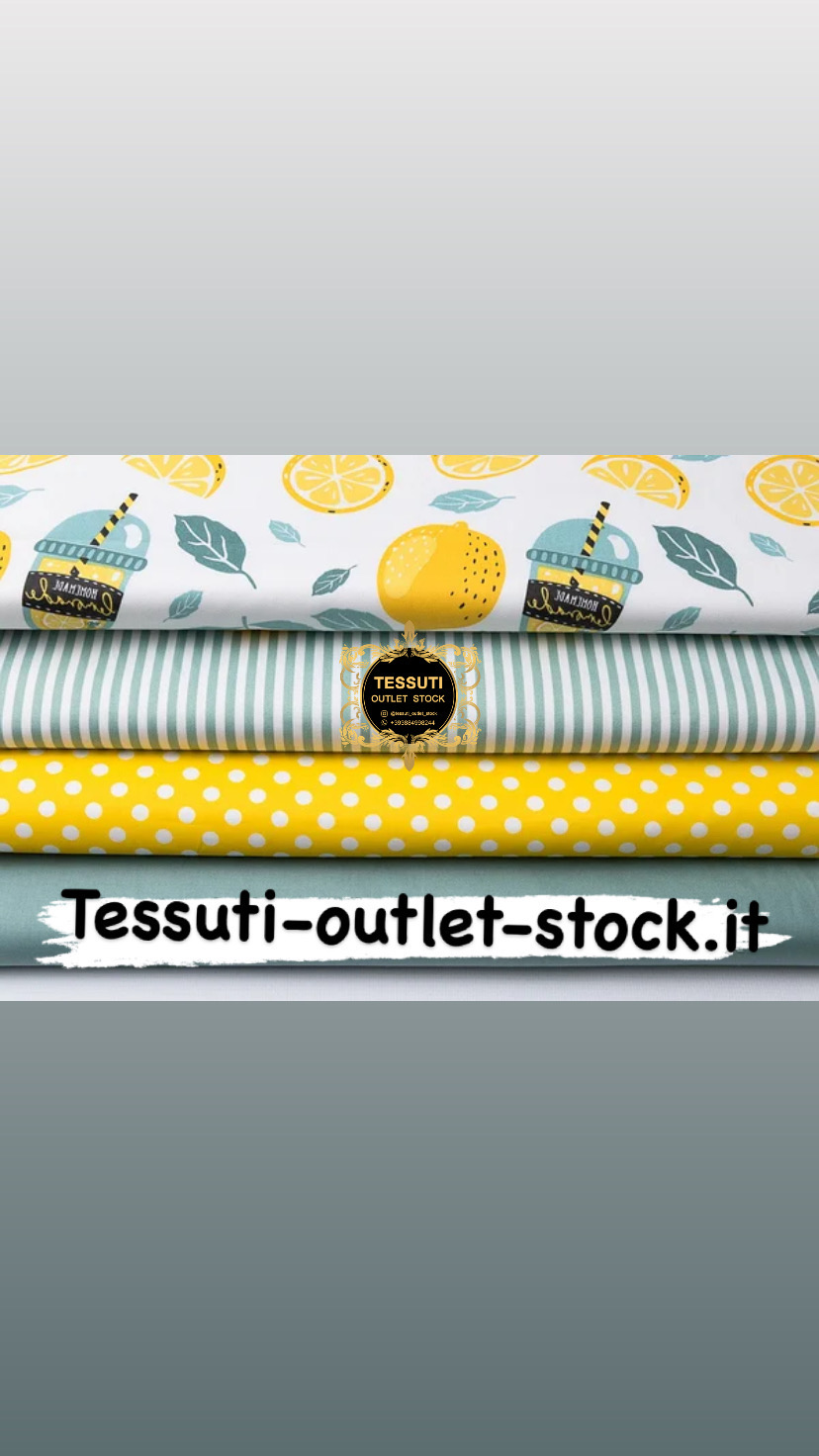 Set di tessuti in raso 40 * 40 cm da 4 pezzi &quot;Limonata con un tubo, una striscia e pois&quot; №245