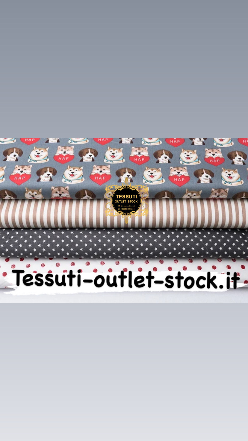 Set di tessuti in raso di 40 * 40 cm da 4 pezzi &quot;Cani con cuori&quot; №239