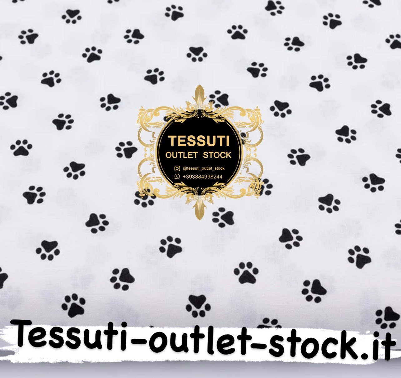 Tessuto di cotone  con piedini neri, № 503a