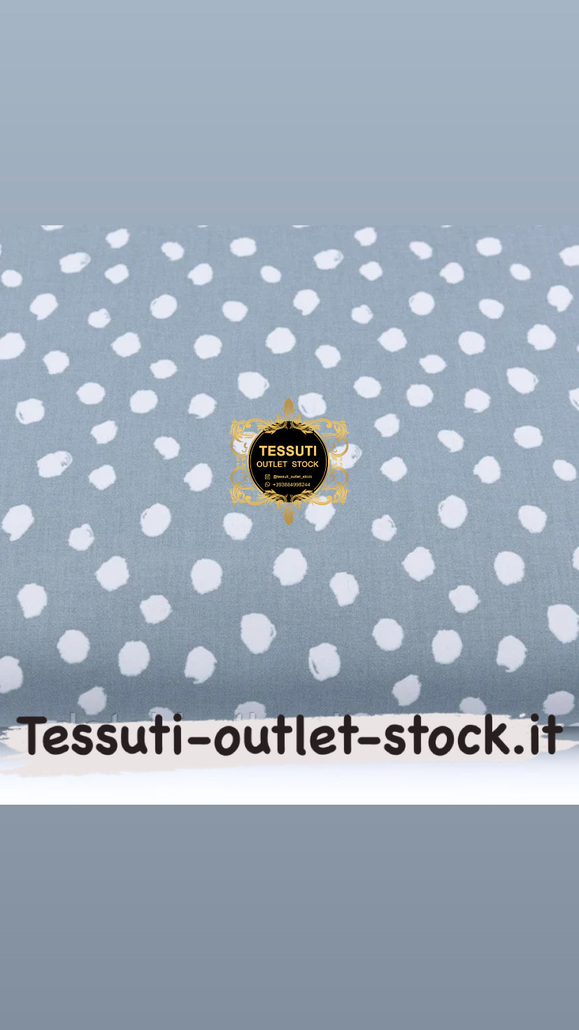 Tessuto di cotone  &quot; macchie &quot; bianco su grigio, №3233