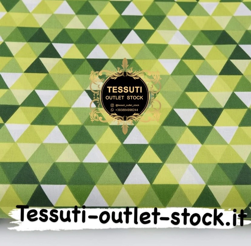 Tessuto di cotone &quot;Mini triangoli 2 cm&quot; tonalità verde №2835a
