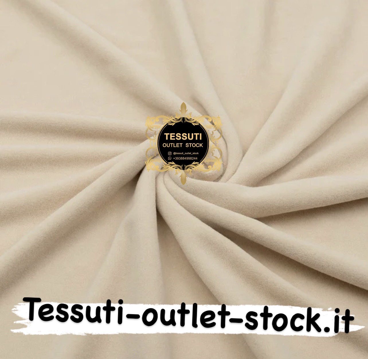 Tessuto di cotone Velluto Ciniglia colore beige chiaro 41/1329