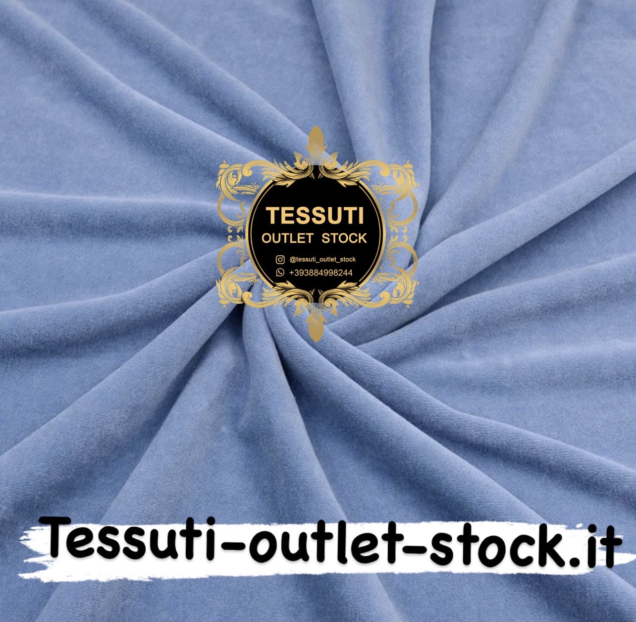 Tessuto di cotone Velluto Ciniglia colore blu sporco 28/966