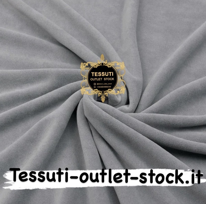 Tessuto di cotone Velluto Ciniglia colore Grigio Scuro 40/1451
