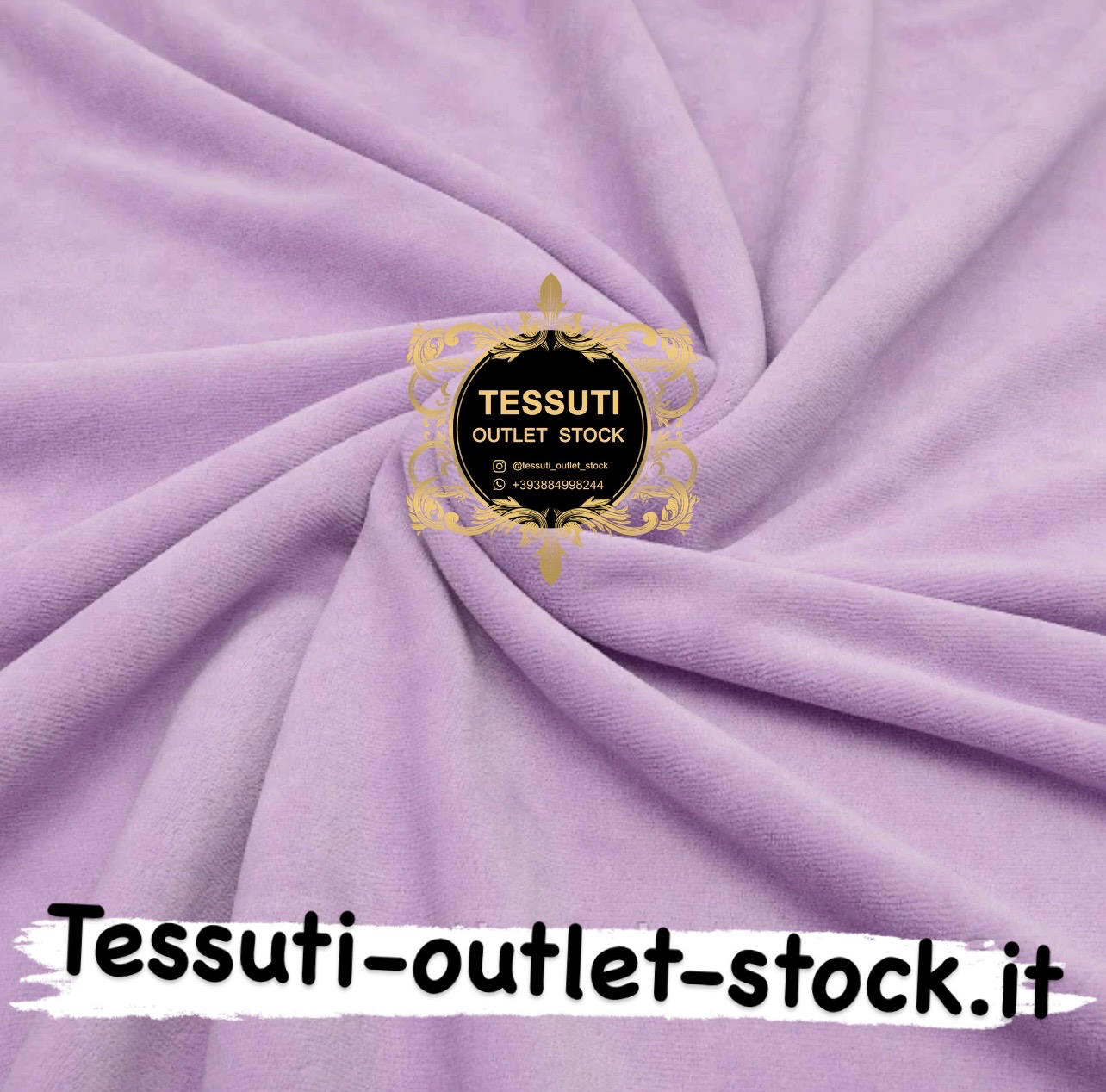 Tessuto di cotone Velluto Ciniglia colore lilla chiara 9/816