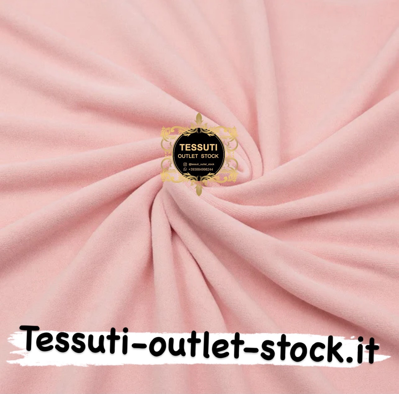 Tessuto di cotone Velluto Ciniglia colore perle rosa 42/1003