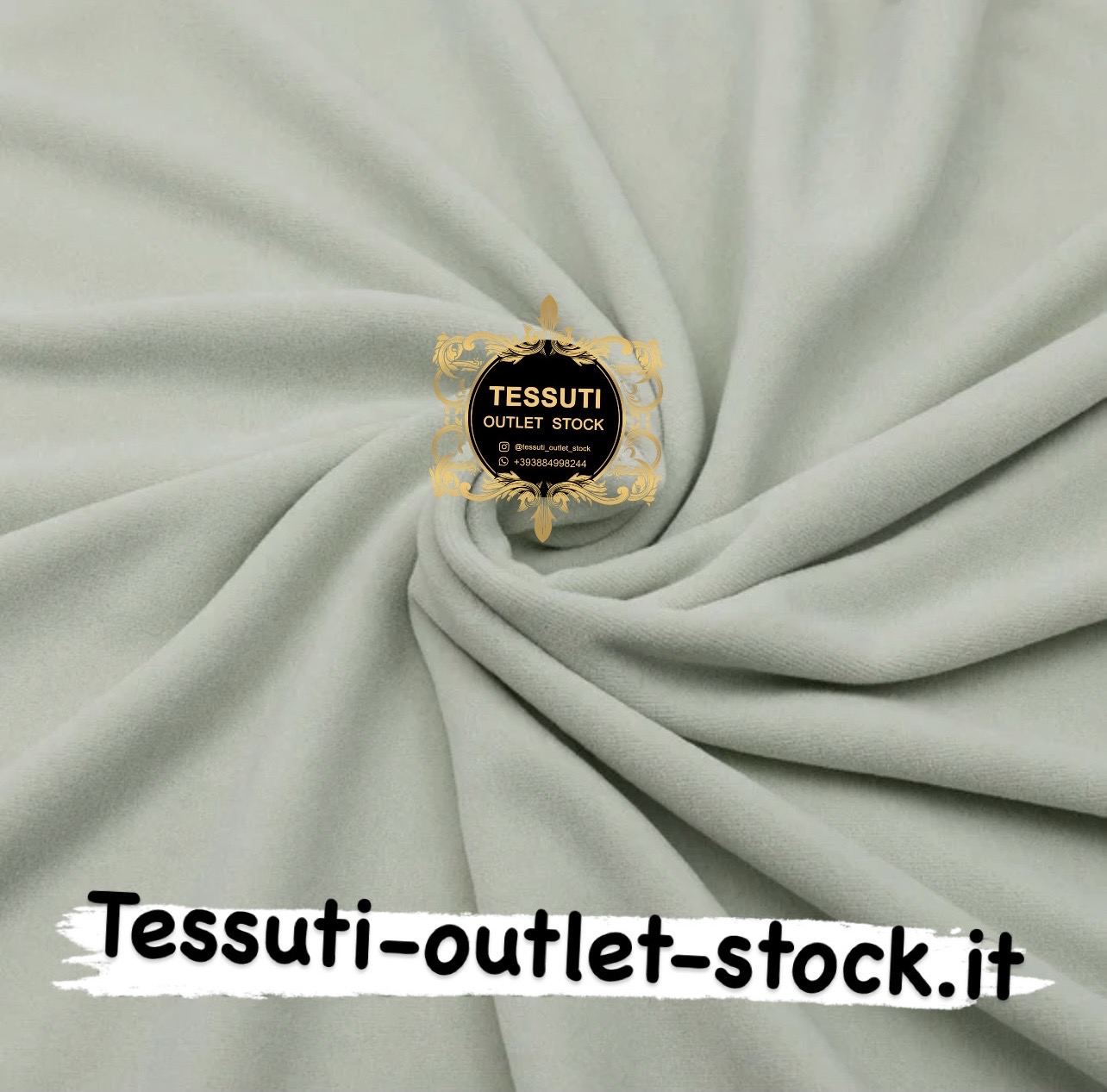 Tessuto di cotone Velluto Ciniglia colore pistacchio chiaro 38/1322