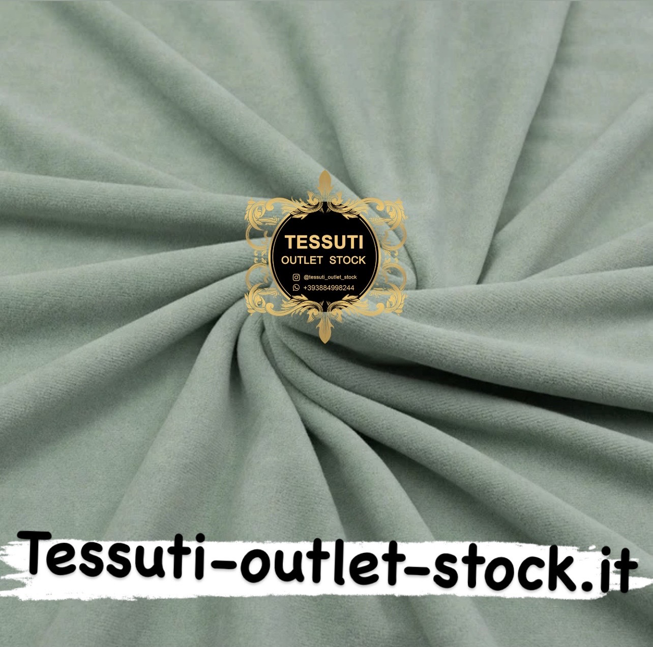 Tessuto di cotone Velluto Ciniglia colore pistacchio scuro 39/1251