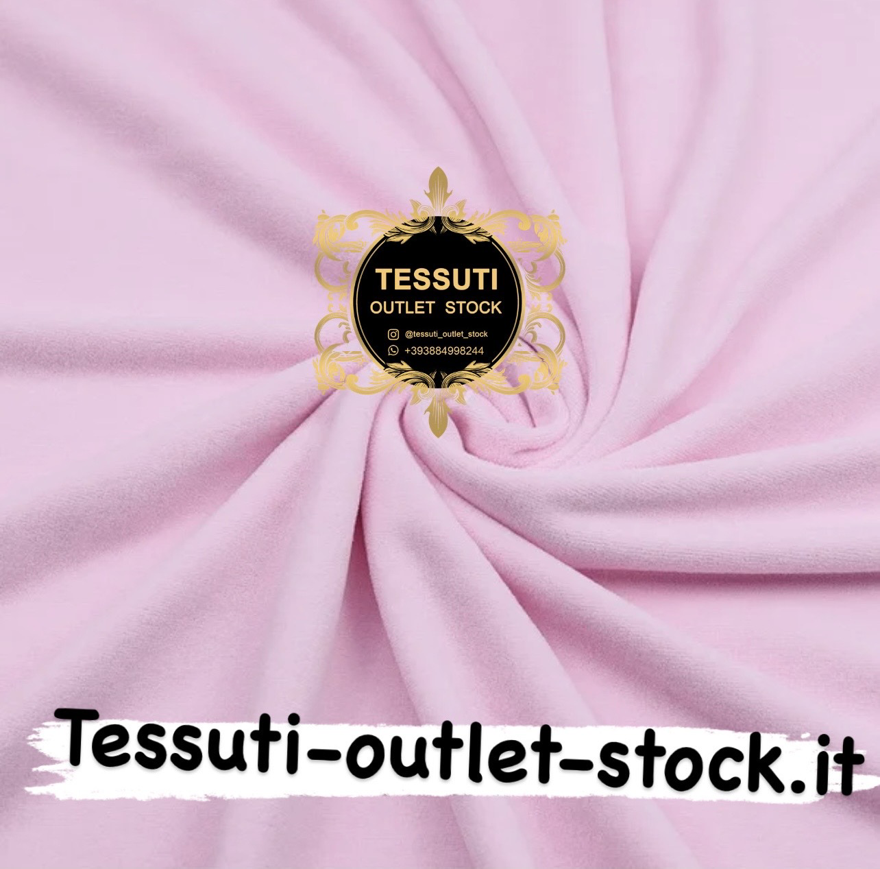 Tessuto di cotone Velluto Ciniglia colore rosa pallido 32/875