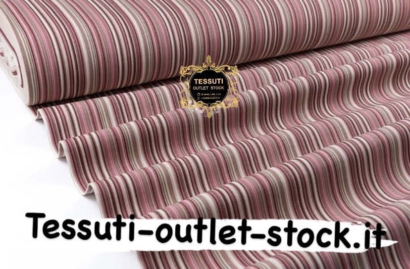 Tessuto Duck con piccole righe beige-bordeaux
 DK-9007