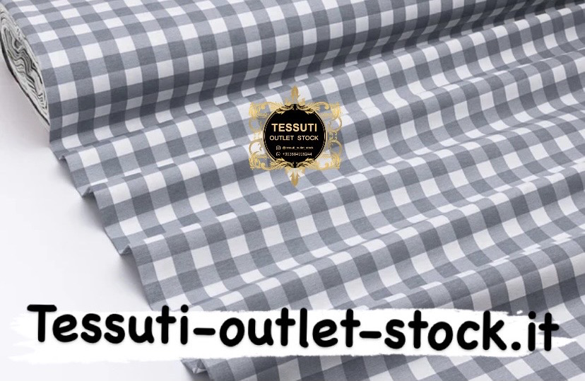 Tessuto Duck con una grande cubetti grigi
 DK-9116