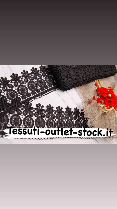 Pizzo macramè (guipure) / colore nero / larghezza 8 cm / ordine da 1 mt 0460