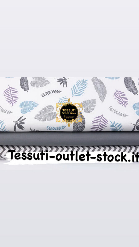 Set di tessuti 40 * 40 cm da 3 pezzi &quot;Cuori e piccoli zigzag&quot; grigio polvere №185