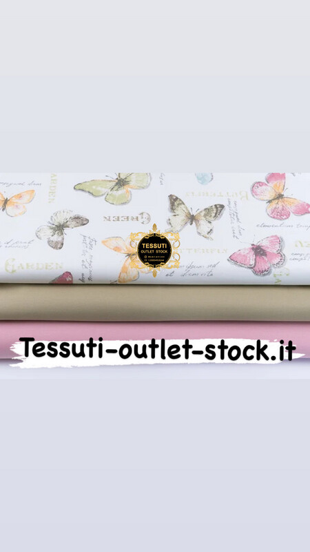 Set di tessuti 40 * 40 cm da 4 pezzi &quot;Farfalle&quot; rosa-verde №231