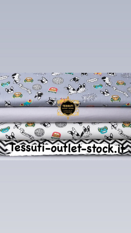 Set di tessuti in raso di 40 * 40 cm da 4 pezzi &quot;Cani con cuori&quot; №239