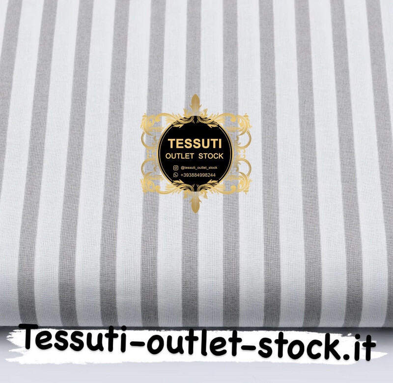 Tessuto di cotone con una striscia grigia larga 6 mm (№9).