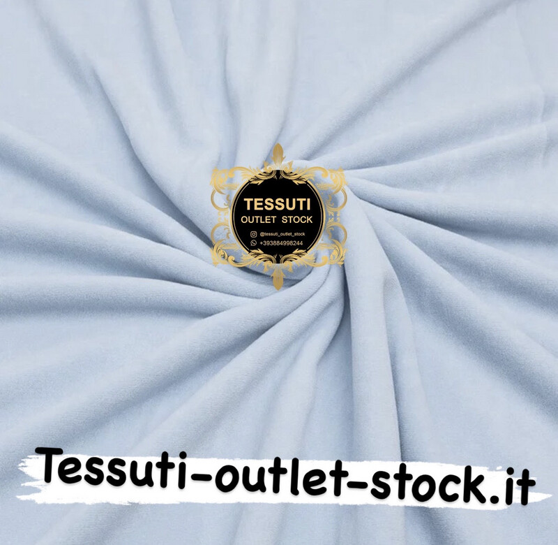 Tessuto di cotone Velluto Ciniglia colore celeste pallido 36/916