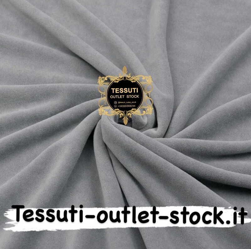 Tessuto di cotone Velluto Ciniglia colore Grigio Scuro 40/1451