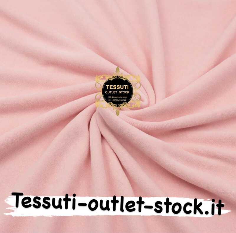 Tessuto di cotone Velluto Ciniglia colore perle rosa 42/1003