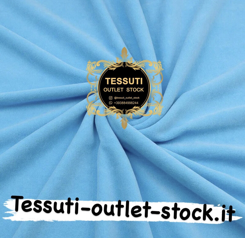 Tessuto di cotone Velluto Ciniglia colore turchese 31/805