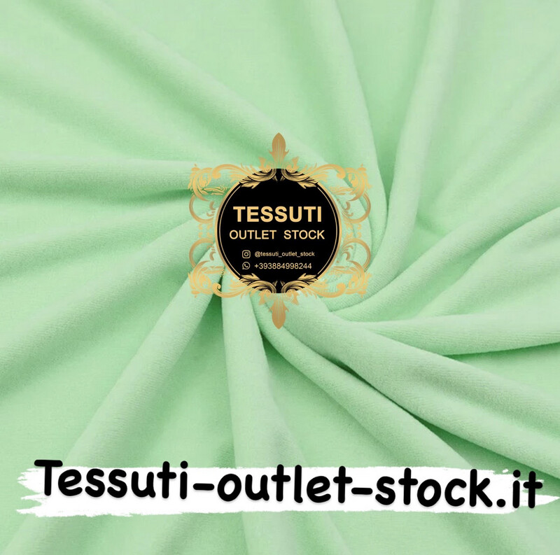 Tessuto di cotone Velluto Ciniglia colore verde chiaro 37/814