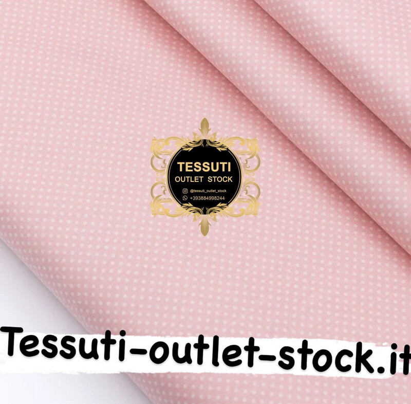 Tessuto di raso &quot;Piselli 2 mm&quot; su fondo rosa cipria, 3130c