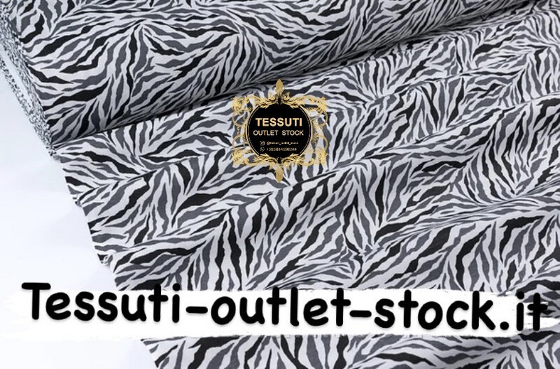Tessuto Duck con rametti zebrati neri e grigi
 DK-9021