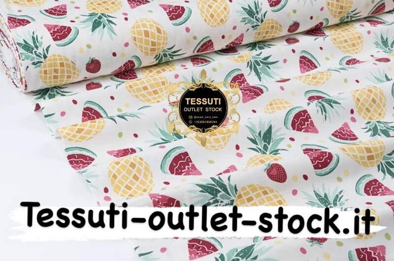 Tessuto Duck con ananas e angurie DK-9027