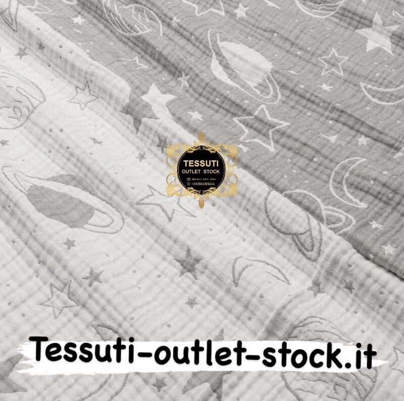 Mussola a quattro strati (bilaterale ), con pianeti grigi, larghezza 135 cm МС-4с-0286
