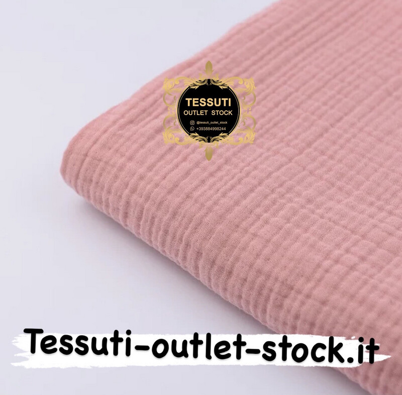 Mussola a quattro strati Colore Corallo, larghezza  180 cm МС-В-095