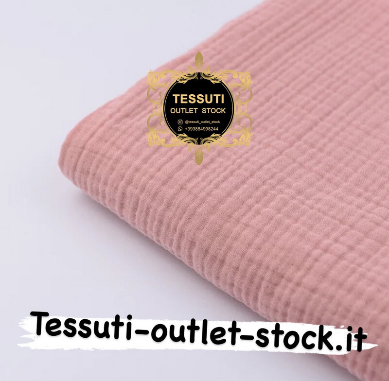 Mussola a quattro strati per plaid estivi, colore rosa-corallo, larghezza 160 cm МС-В-0304