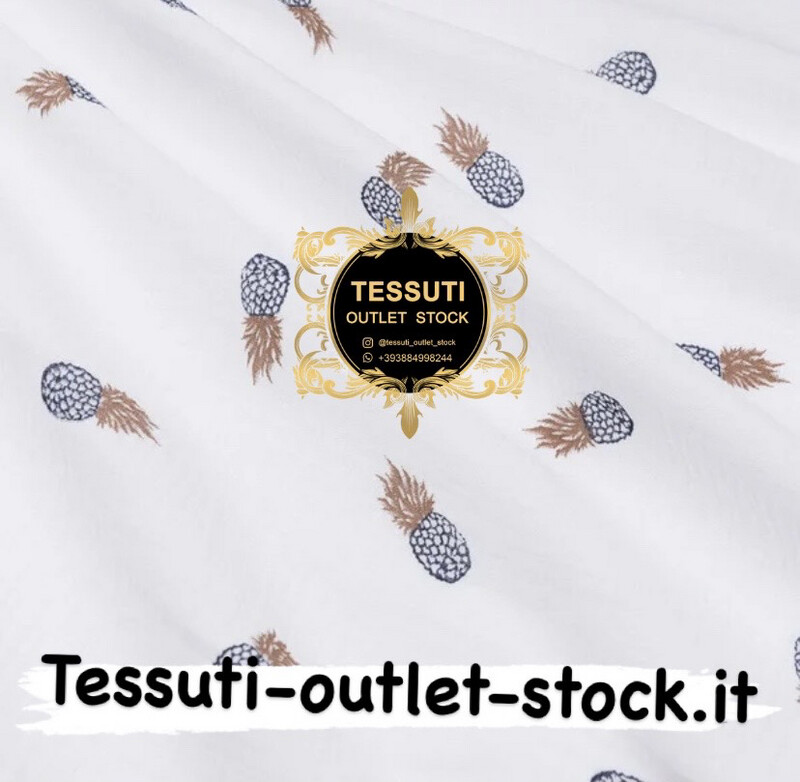 Mussola doppia garza &quot;Ananas in miniatura&quot; su bianco, larghezza 140 cm. МС-D-0151