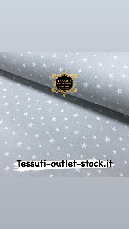 Mussola Grigia con stelle bianchi