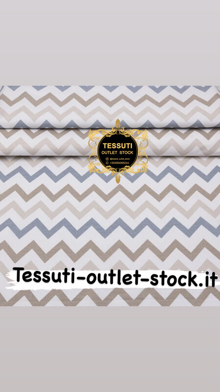 Popeline &quot;Classic zigzag&quot; grigio-beige, larghezza 240 cm (№3070)