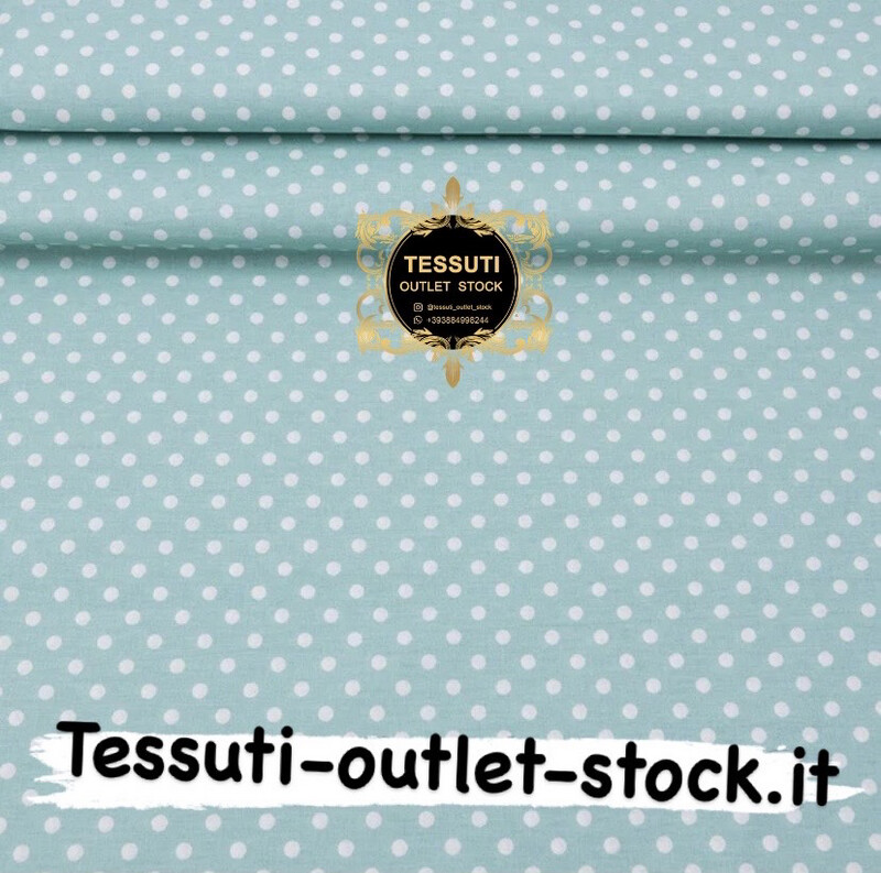 Popeline con Pois 6 mm, fondo - menta polvere, larghezza 240 cm (№3063)