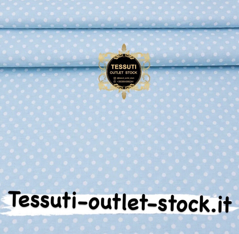Popeline con Pois 6 mm, fondo - blu, larghezza 240 cm (№3065)