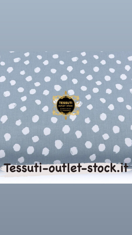 Tessuto di cotone  &quot; macchie &quot; bianco su grigio, №3233
