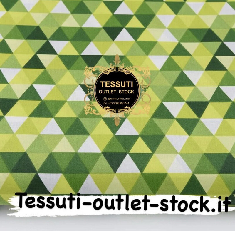 Tessuto di cotone &quot;Mini triangoli 2 cm&quot; tonalità verde №2835a