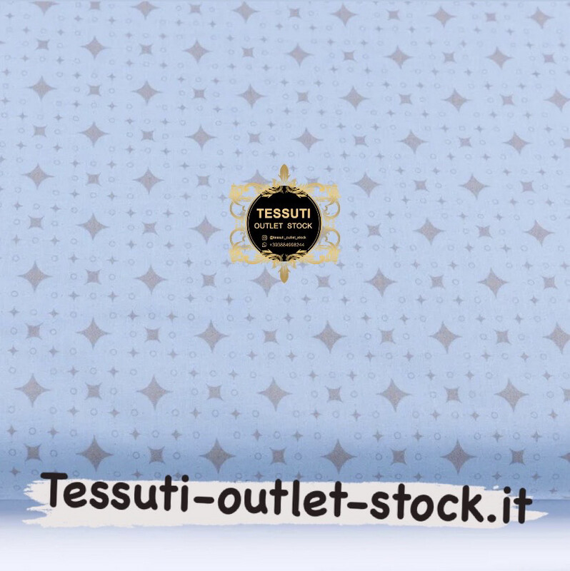 Tessuto di cotone  &quot;Rombi  allungati  in una griglia di piccoli rombi&quot; grigio su blu, №3225