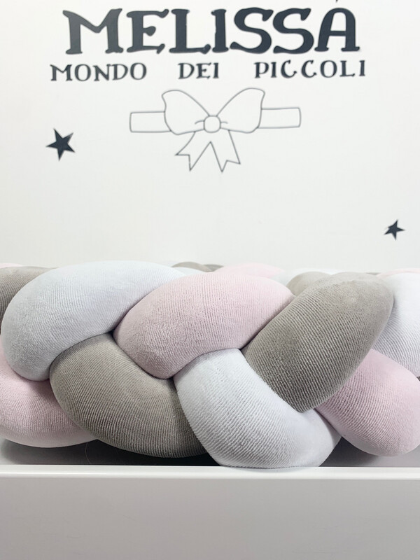 Treccia Classica Bianco-Rosa Chiara-Tortora