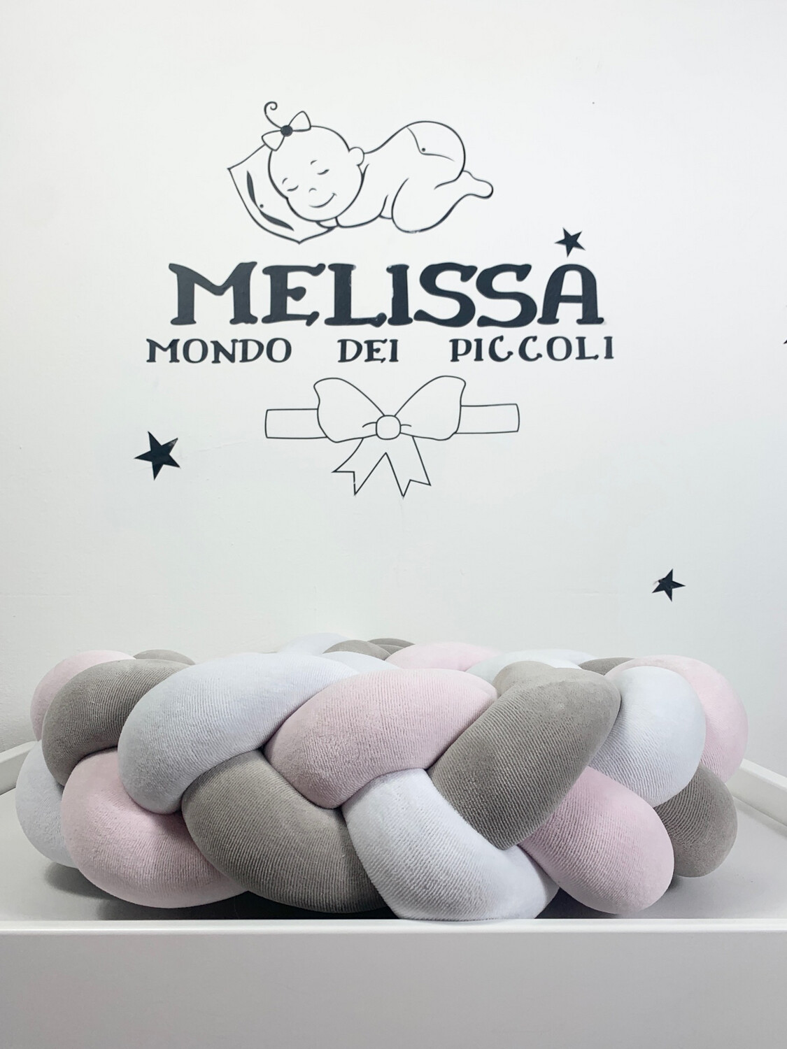 Treccia Classica Bianco-Rosa Chiara-Tortora